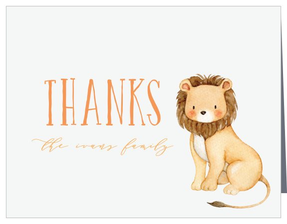 Dancing Lion Baby Shower Thank You Cards