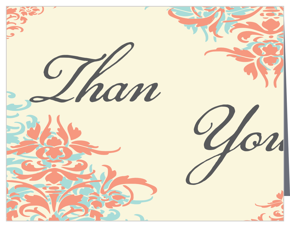 Decorative Damask Thank You Cards