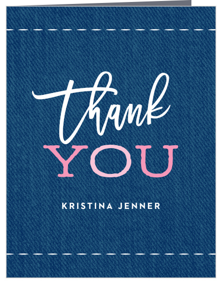 Girl Blue Jeans Baby Shower Thank You Cards