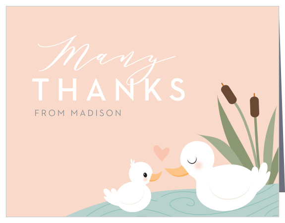 Girl Happy Duck Baby Shower Thank You Cards