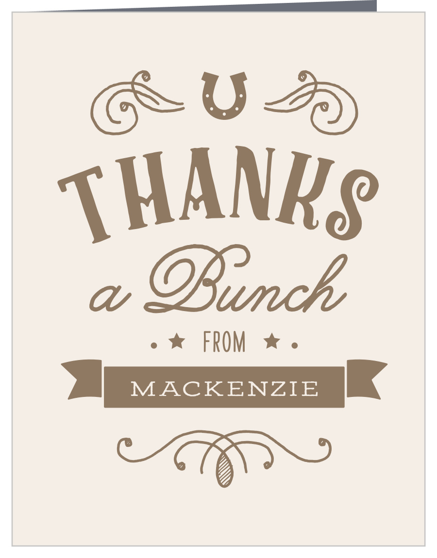 Buckaroo Horseshoe Baby Shower Thank You Cards