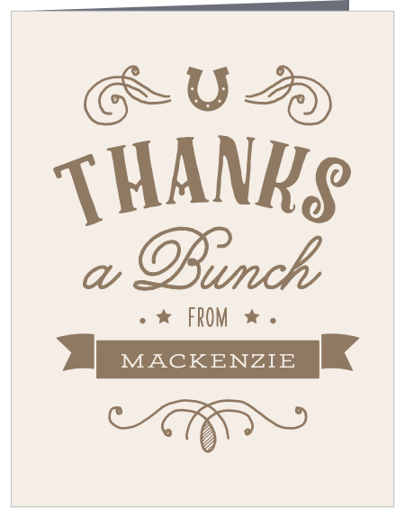 Buckaroo Horseshoe Baby Shower Thank You Cards