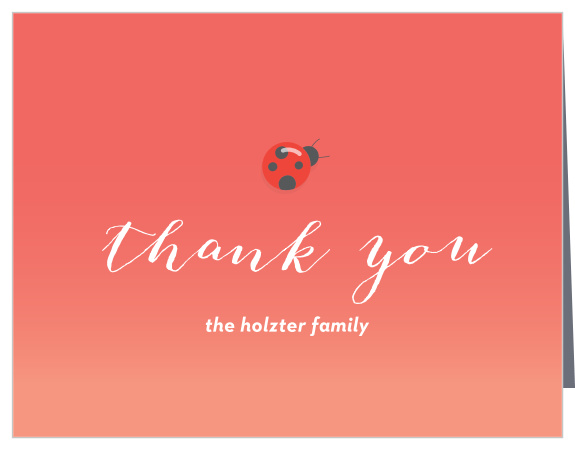 Sweet Ladybug Baby Shower Thank You Cards