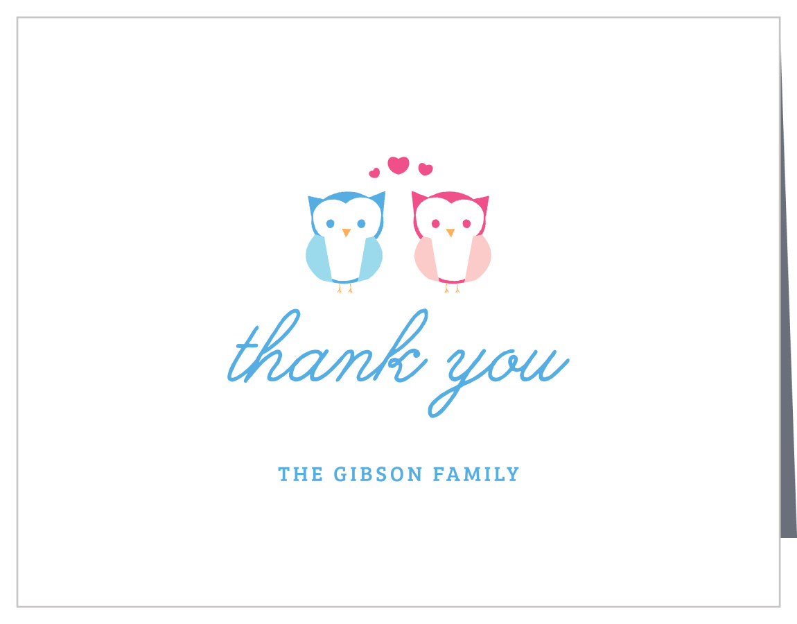 Look Whoo Baby Shower Thank You Cards