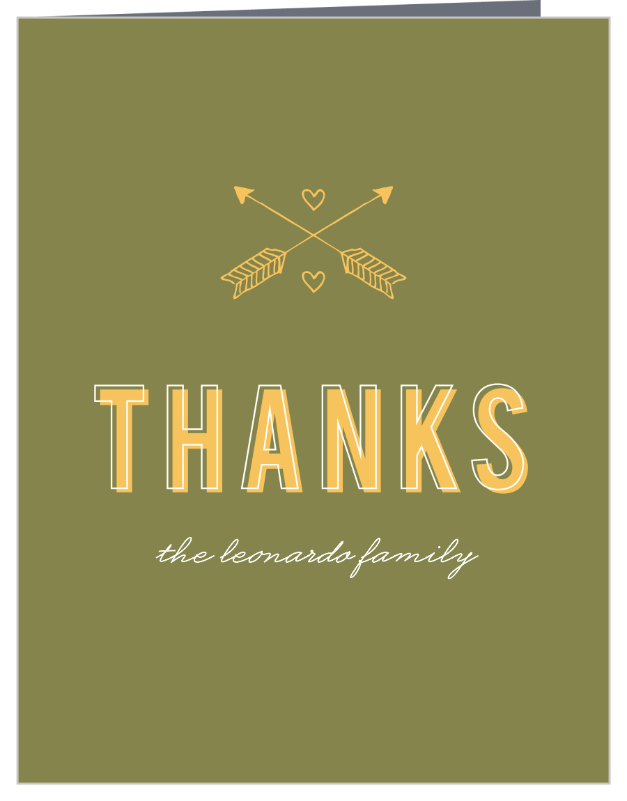 Twin Arrows Baby Shower Thank You Cards