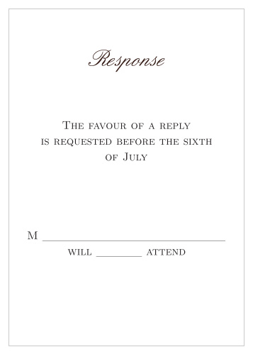 One size fits all response card.