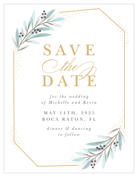 Make a lasting impression with our timeless Geometric Union Save the Date Magnets.