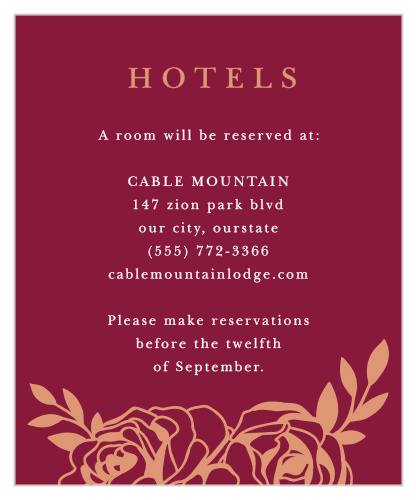 Rose Outline Accommodation Cards