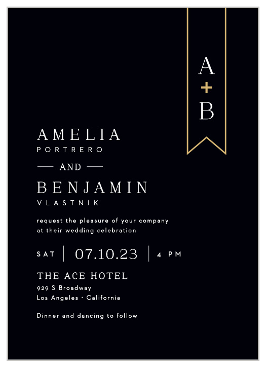 Minimalist Banner Wedding Invitations