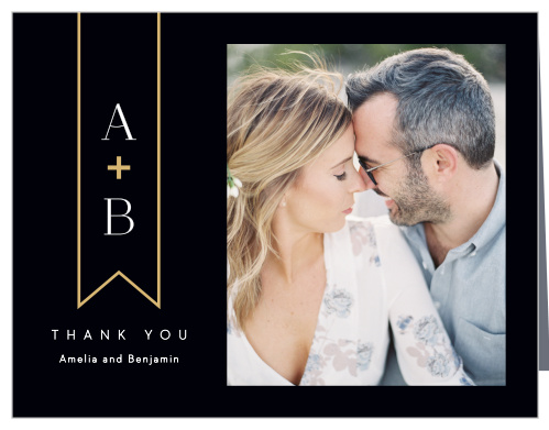 Minimalist Banner Wedding Thank You Cards