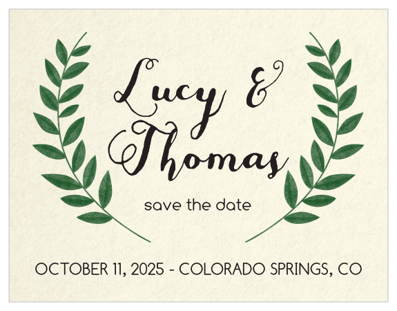 Our Vintage Wreath Save-the-Date Cards provide the details that your guests need in the style you've always wanted.