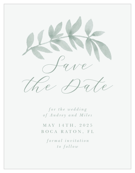 Family and friends are sure to mark their calendars for your wedding when they see our Flowing Ferns Save the Date Magnets. 