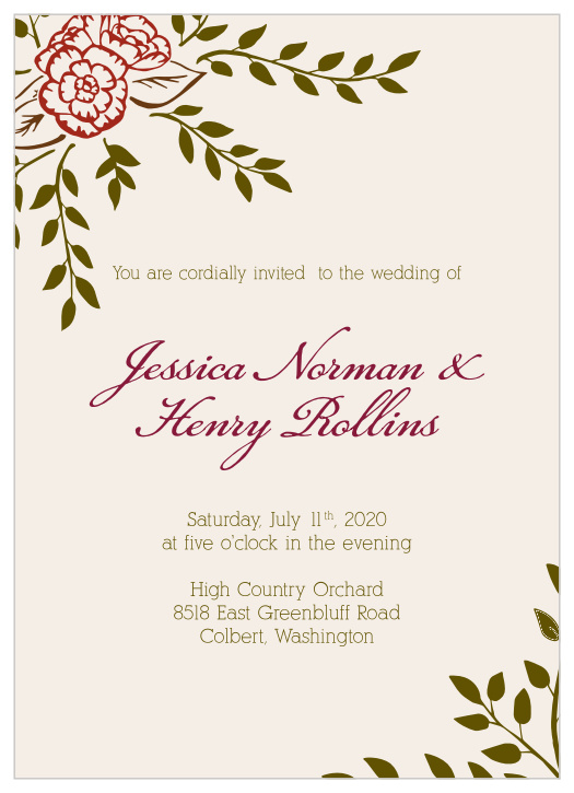 Our Illustrated Peonies Wedding Invitation features a lovely array of illustrated peonies and leaves. Bright colors and fun illustrated lines make for an invitation that will stick out above the crowd.