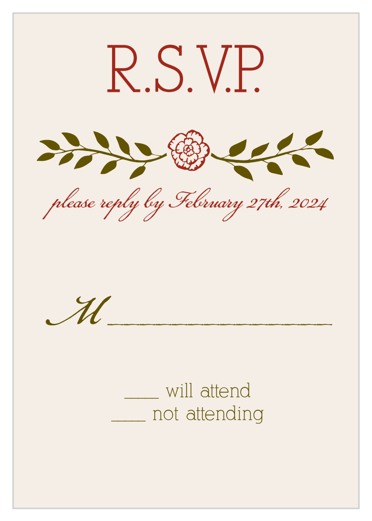 Illustrated Peonies Response Cards