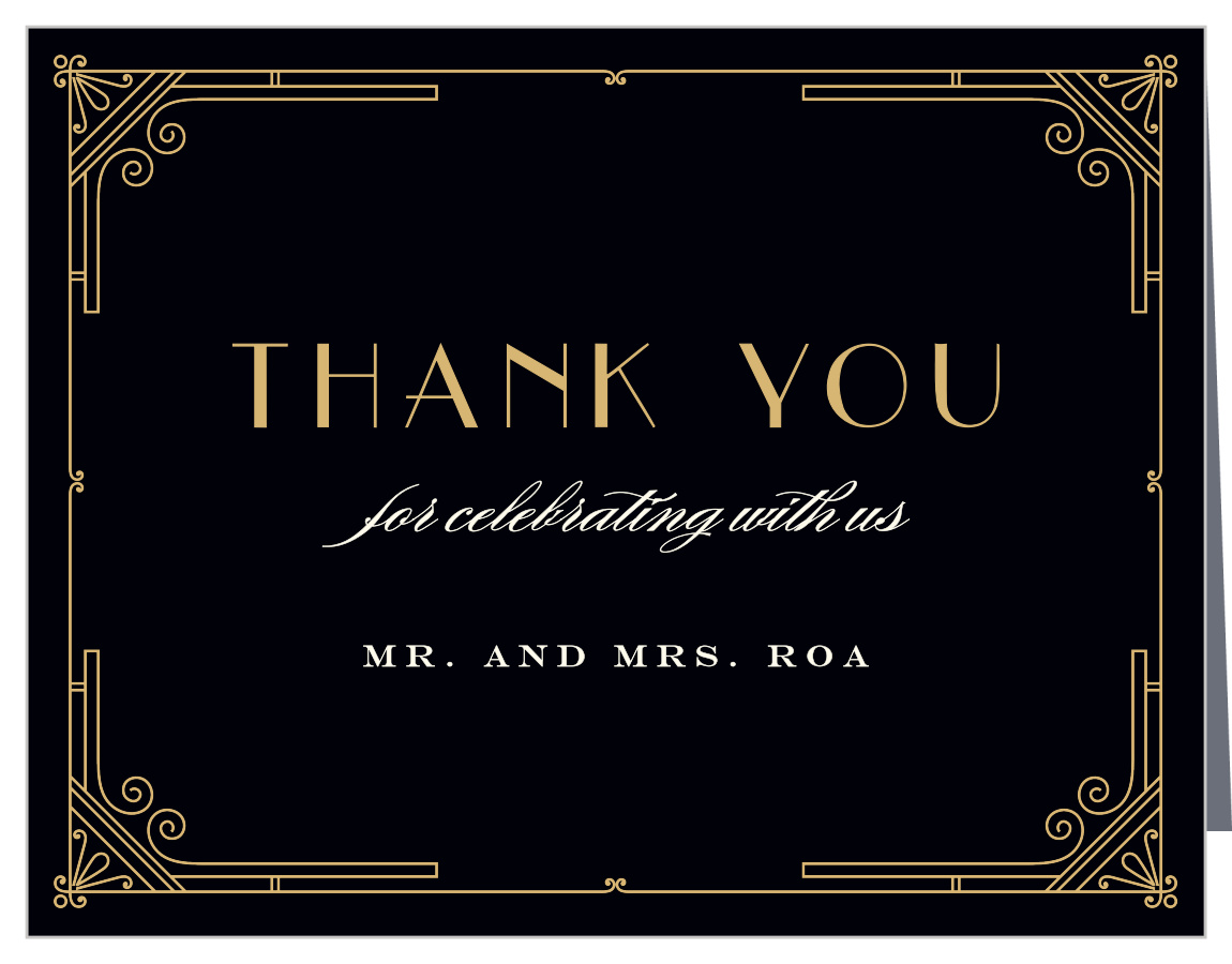 Night Deco Wedding Thank You Cards