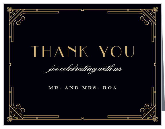 Night Deco Wedding Thank You Cards