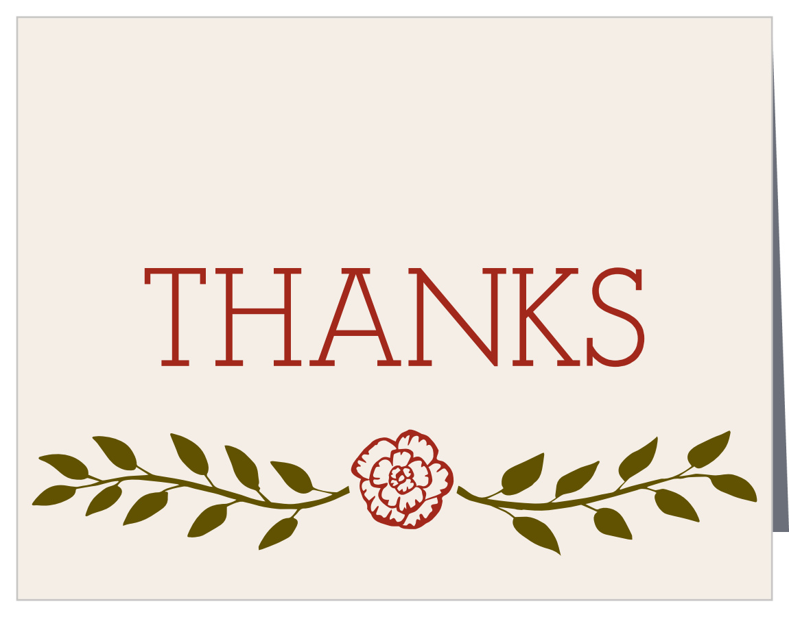 Illustrated Peonies Wedding Thank You Cards