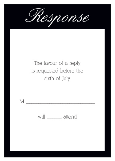 One size fits all response card.