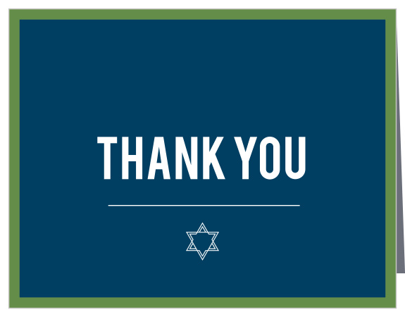 Simply Bordered Bar Mitzvah Thank You Cards