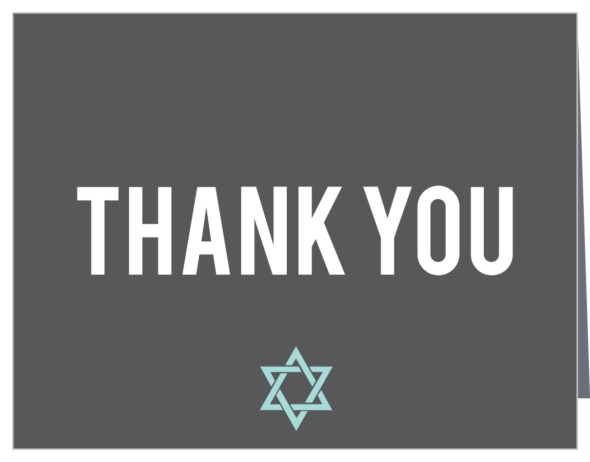 Centered Bar Mitzvah Thank You Cards