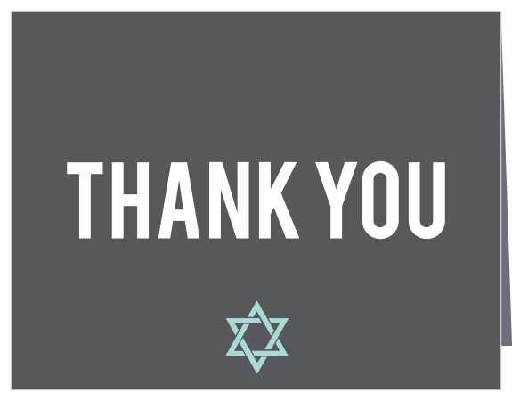 Centered Bar Mitzvah Thank You Cards