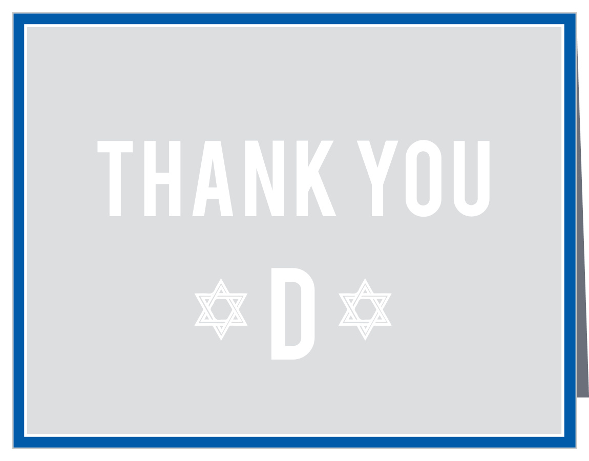 Centered Monogram Bar Mitzvah Thank You Cards