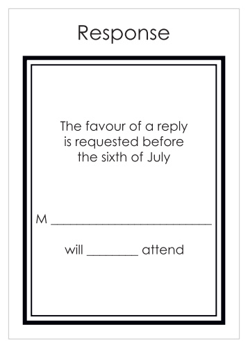 One size fits all response card.