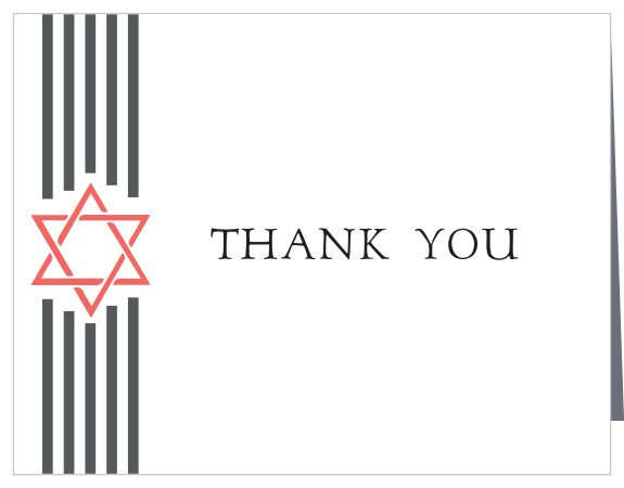 Trailing Ribbons Bar Mitzvah Thank You Cards