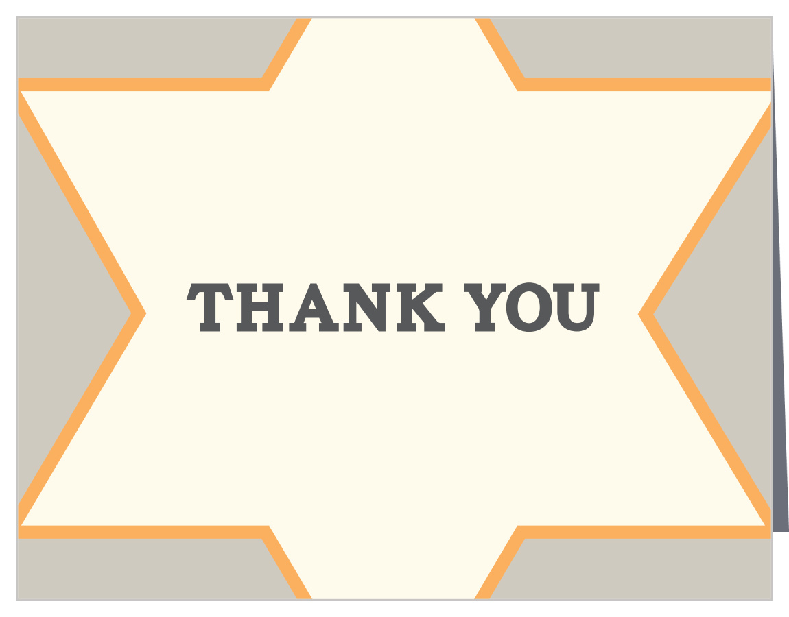 Star Frame Bar Mitzvah Thank You Cards