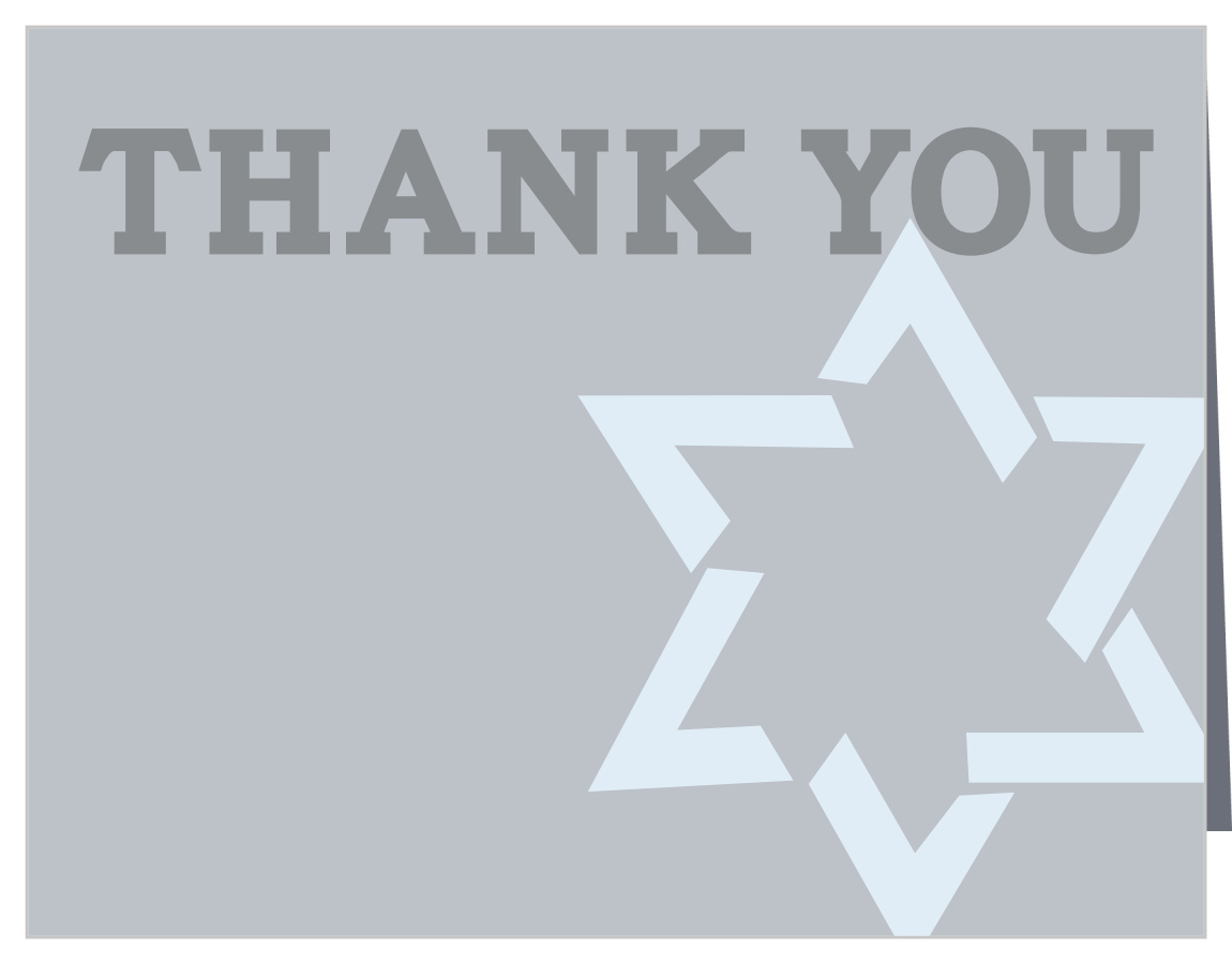 Star Of David Bar Mitzvah Thank You Cards