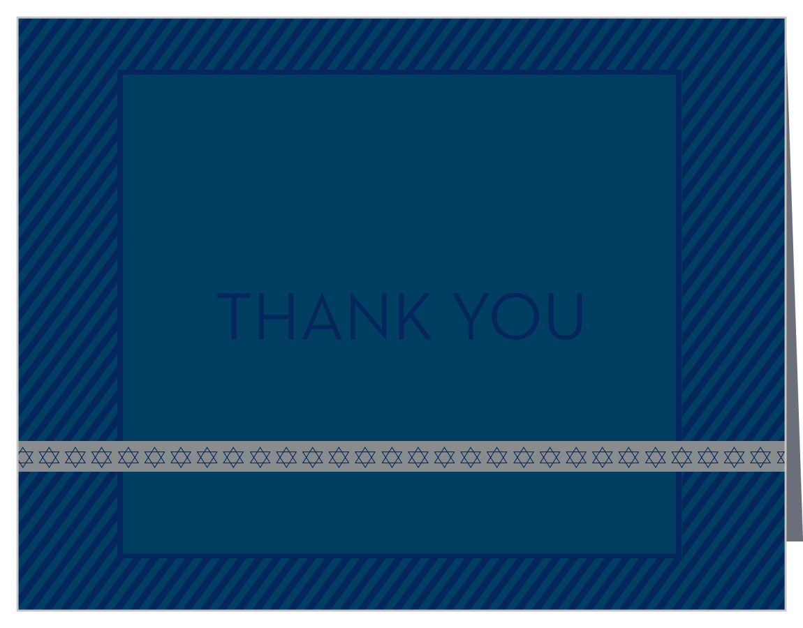 Diagonal Stripes Bar Mitzvah Thank You Cards