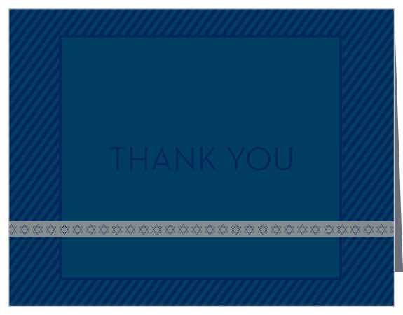Diagonal Stripes Bar Mitzvah Thank You Cards