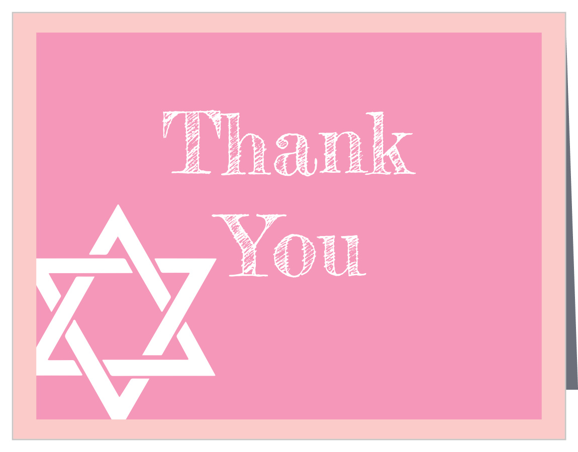 Bold Bordered Bat Mitzvah Thank You Cards