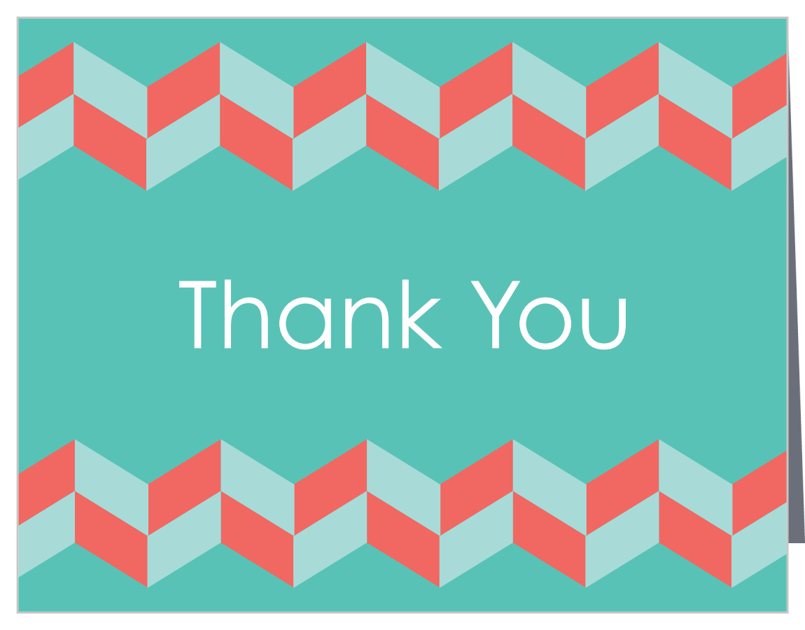 Checkered Chevron Bat Mitzvah Thank You Cards