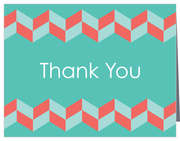 Checkered Chevron Bat Mitzvah Thank You Cards