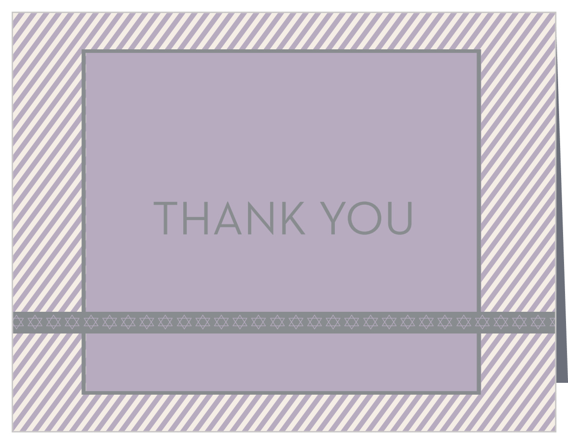 Diagonal Stripes Bat Mitzvah Thank You Cards