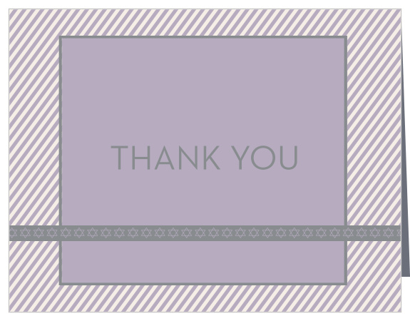 Diagonal Stripes Bat Mitzvah Thank You Cards
