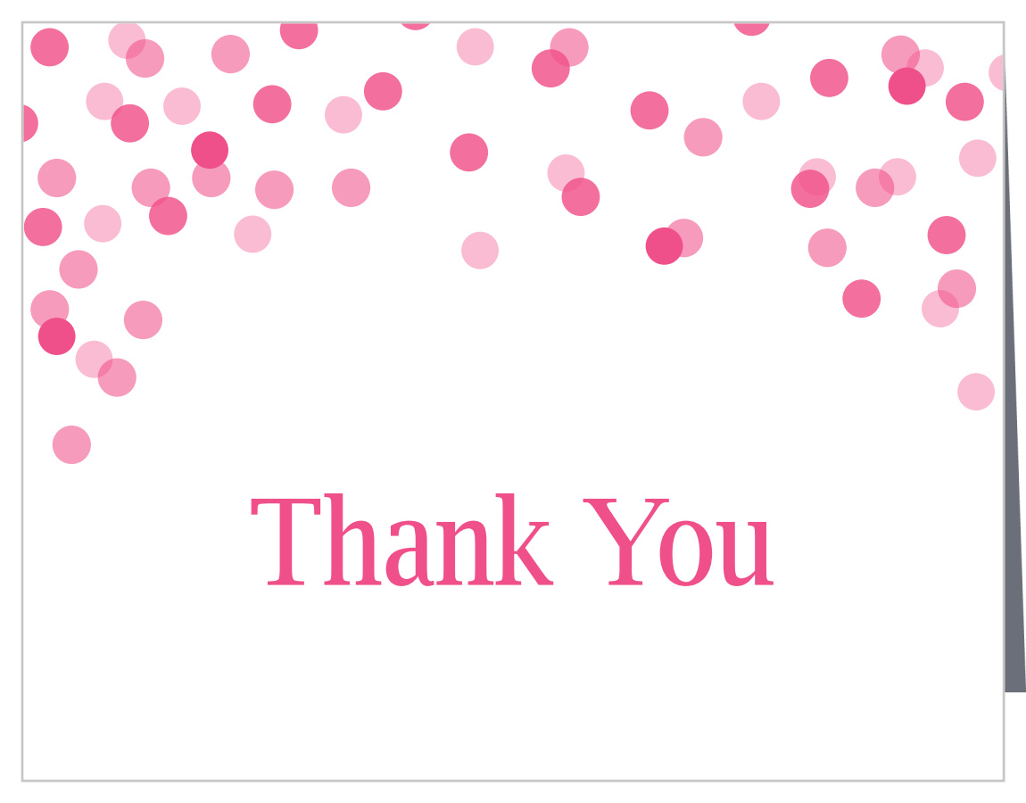 Falling Confetti Bat Mitzvah Thank You Cards