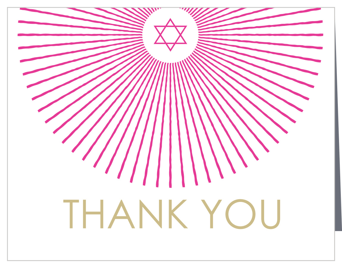 Star Shine Bat Mitzvah Thank You Cards