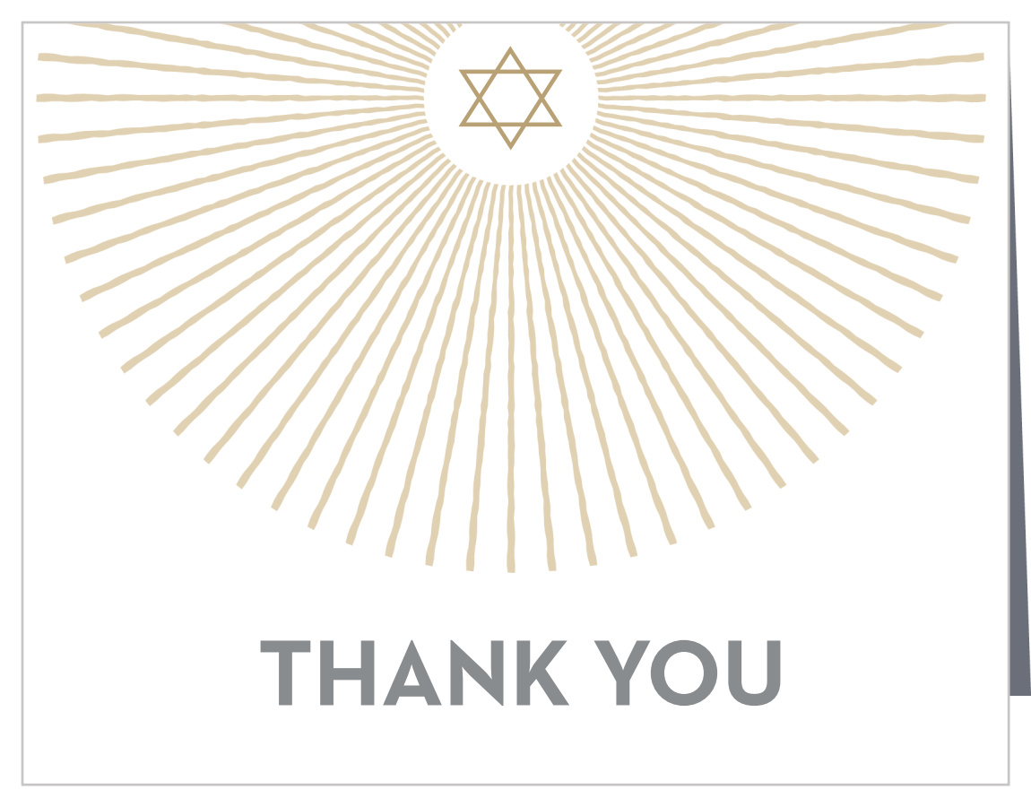 Star Shine Bar Mitzvah Thank You Cards