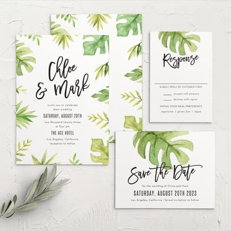 Fun Foliage Wedding Invitations