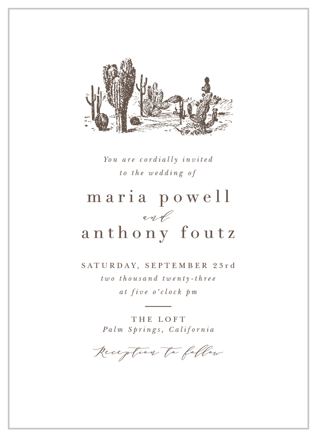 Desert Chic Wedding Invitations
