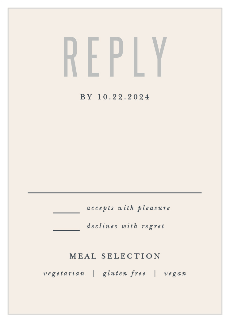 Traditionally Formal Response Cards