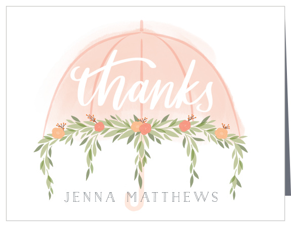 Shower your loved ones back after they have so generously showered you with the April Showers Bridal Shower Thank You Cards! Customize the fonts, text and colors! 