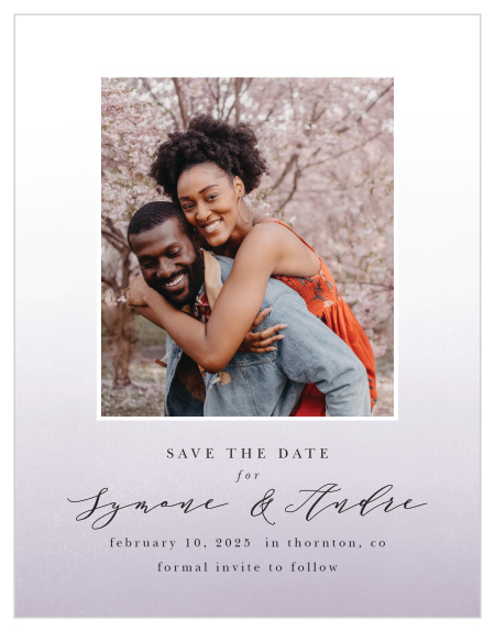 Let your family and friends know of your recent engagement, and upcoming wedding, with our Awesome Ombre Save the Date Magnets!