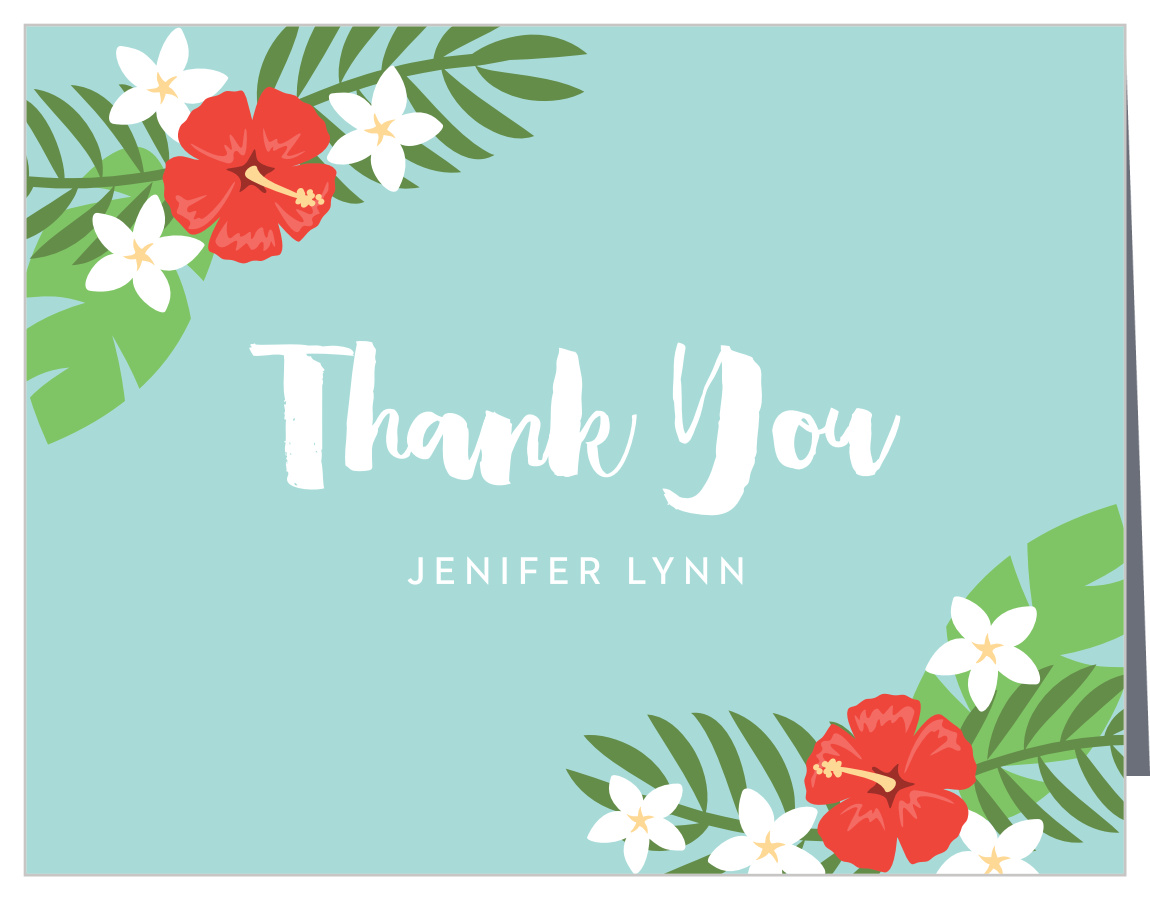 Hawaiian Aloha Bridal Shower Thank You Cards