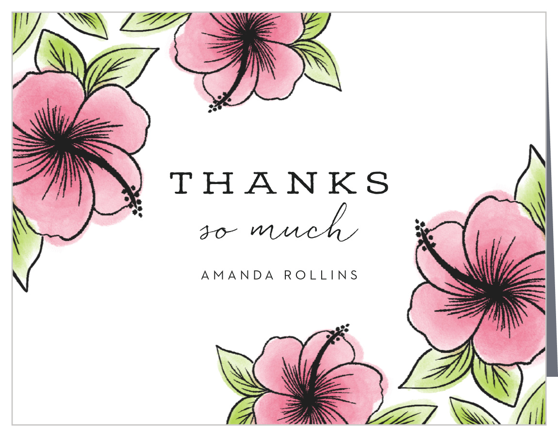 Hawaiian Hibiscus Bridal Shower Thank You Cards