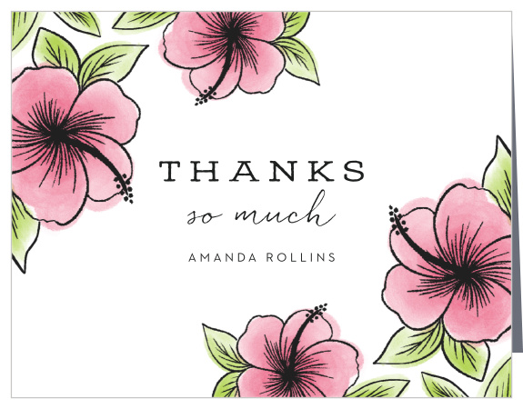 Hawaiian Hibiscus Bridal Shower Thank You Cards