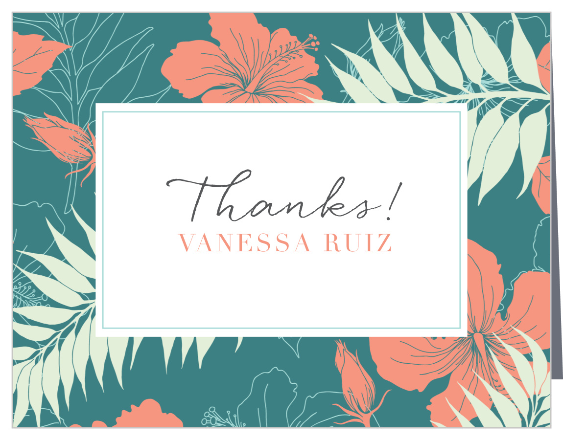 Hawaiian Tropic Bridal Shower Thank You Cards