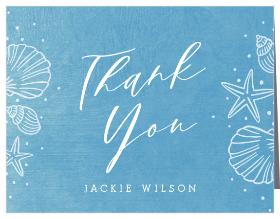 The nautical-themed Starfish and Seashells Bridal Shower Thank You Cards are perfect for all those wanting a cool, coastal presence while they express their thanks to family and friends! Completely customizable, too! 